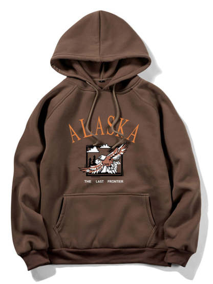 Alaska Eagle Print Hoodie-Vacay Outfit