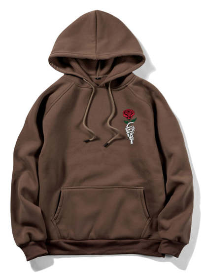 Rose Hand Print Hoodie-Vacay Outfit
