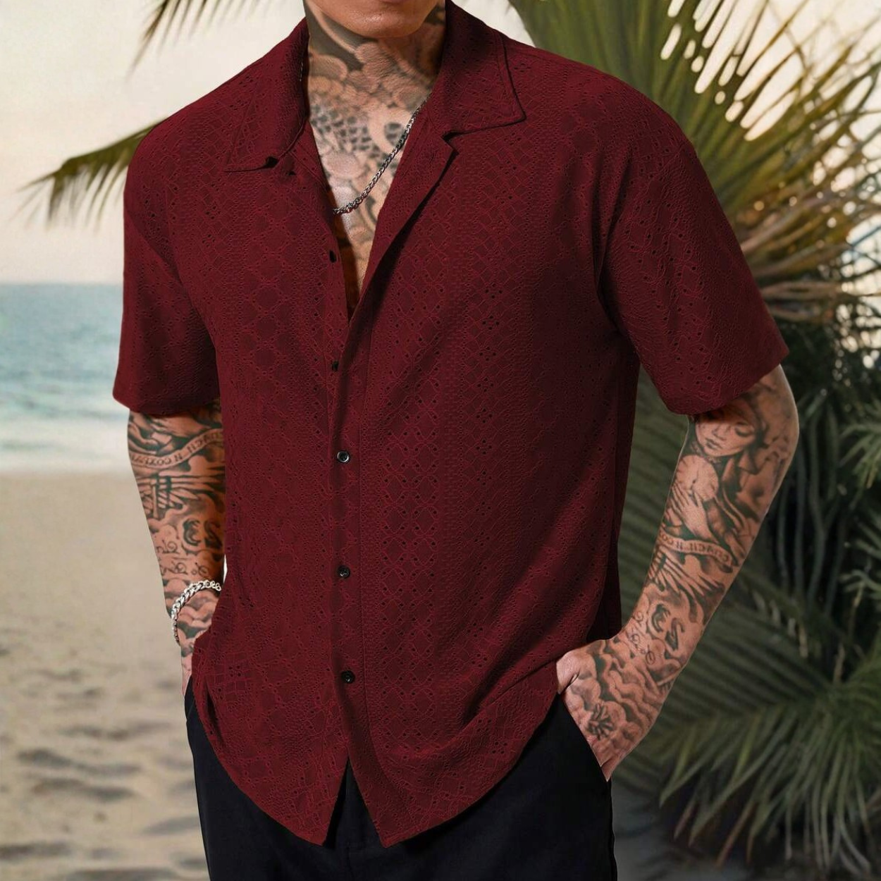 Casual Knit Shirt With Comfortable Fit For Men