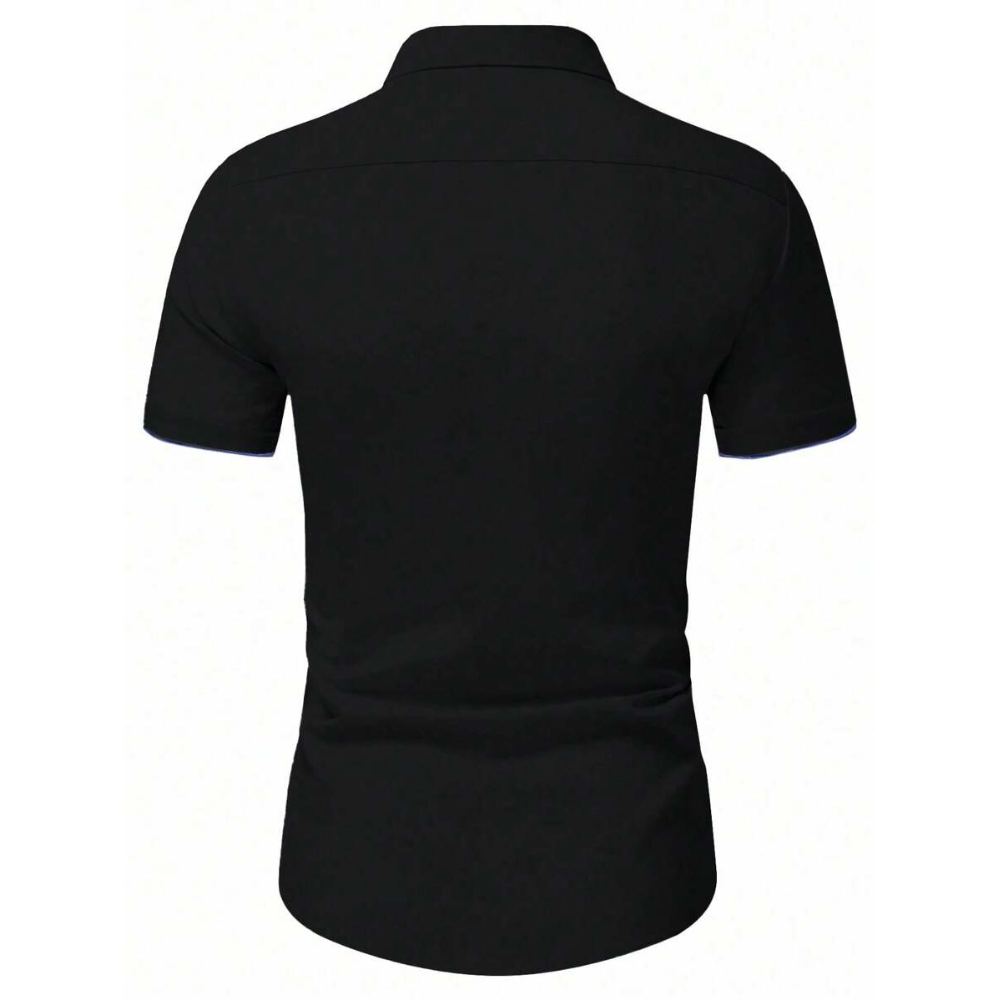 Minimalist Button Down Short Sleeve Business Casual Shirt For Men