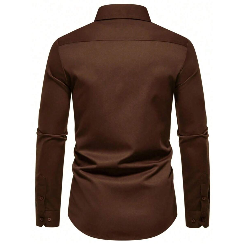 Formal Solid Long Sleeve Commuter Professional Business Shirt For Men