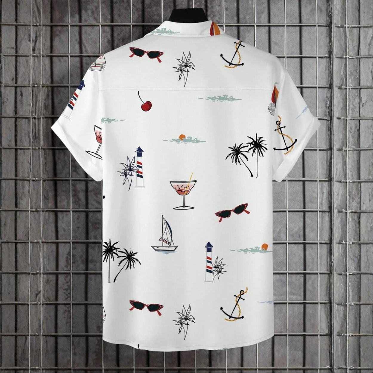 Casual Floral Printed Button Up Vacation Shirt For Men