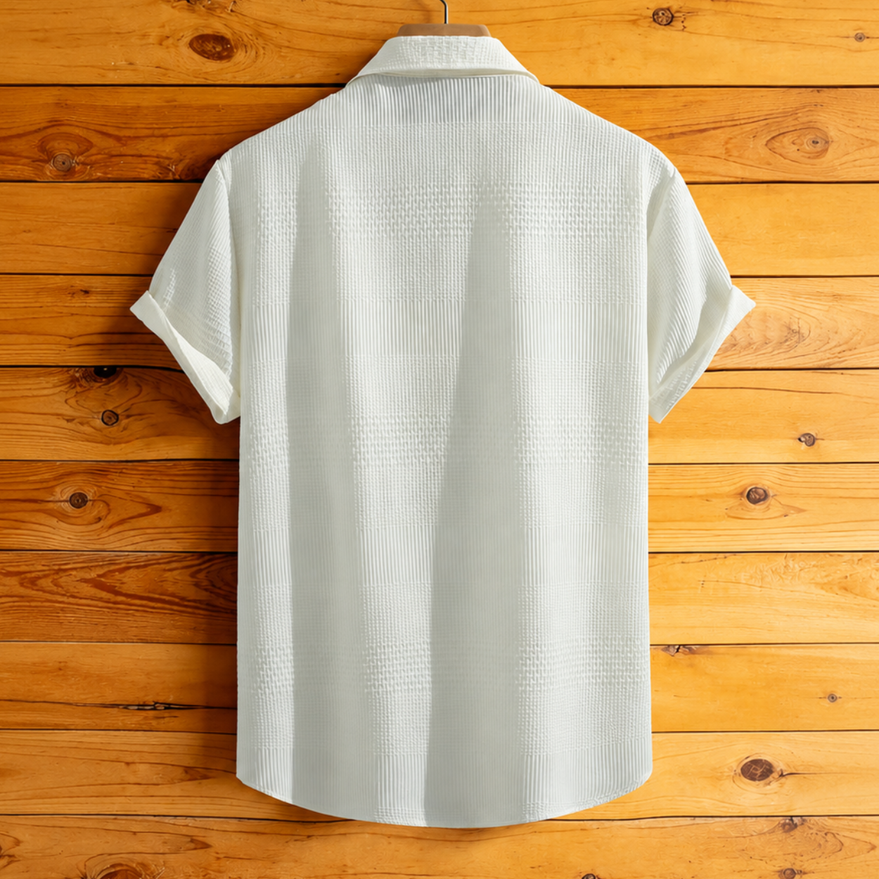 Plain Button Down Short Sleeve Shirt For Men