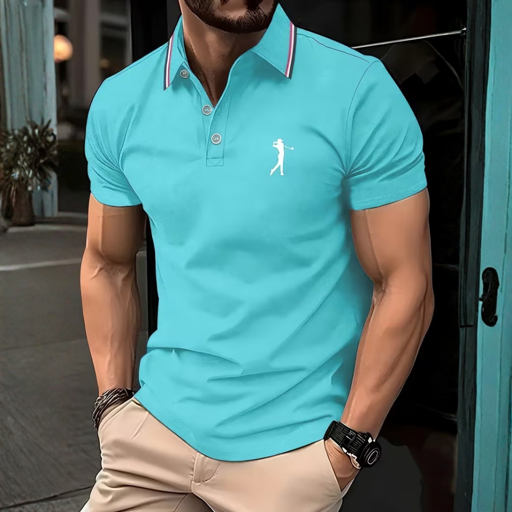 Summer Printed Golf Spring And Short Sleeve Shirt For Men