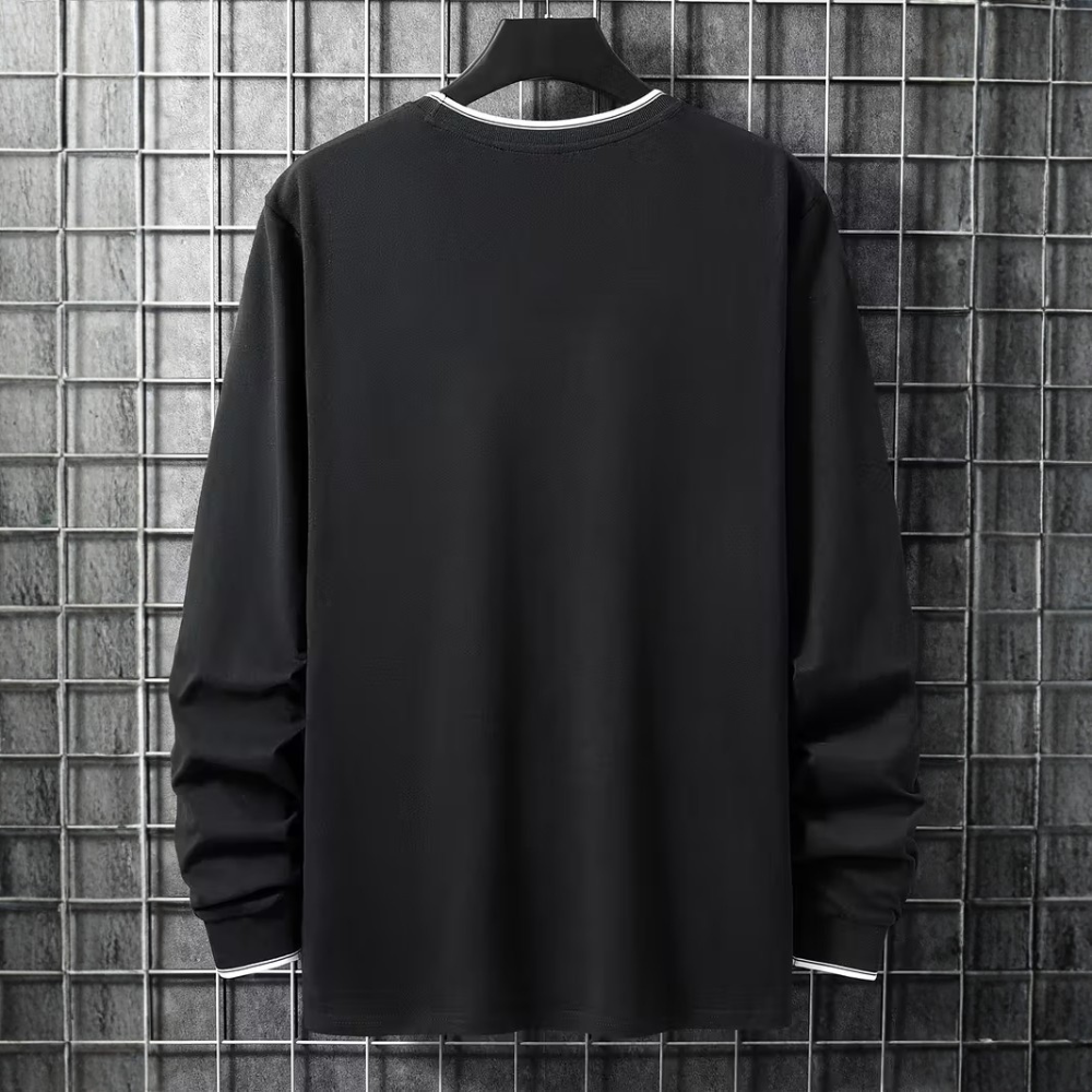 Chicago Letter Graphic Print Long Sleeve Casual T Shirt For Men