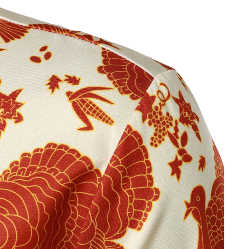 Thanksgiving Holiday Button Long Sleeve Shirt-Vacay Outfit