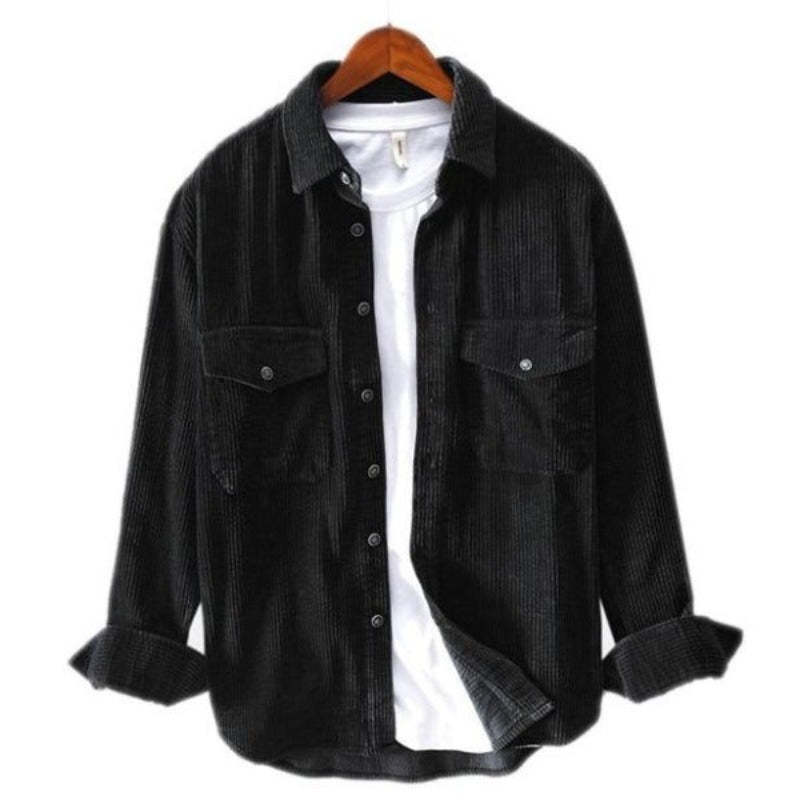 Stylish Solid Corduroy Pockets Shirt: Comfort and Trend in One-Vacay Outfit