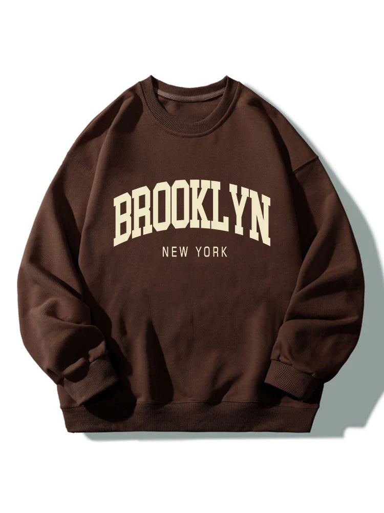 Brooklyn Print Relaxed Sweatshirt-Vacay Outfit