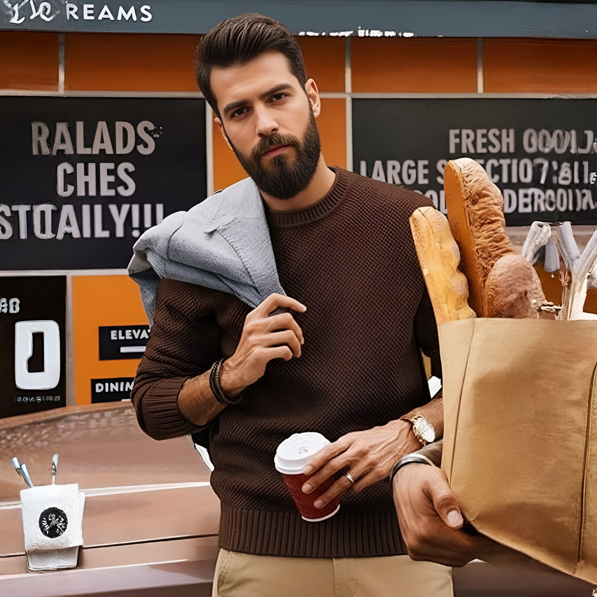 Mens Sweater Waffle Knit Crewneck Sweater Textured Long Sleeve Pullover