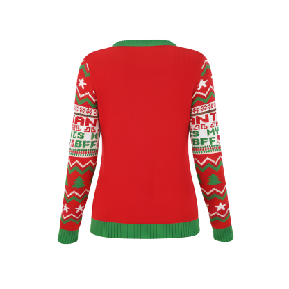 Light Up Ugly Christmas Sweater For Women With LED Reindeer Design