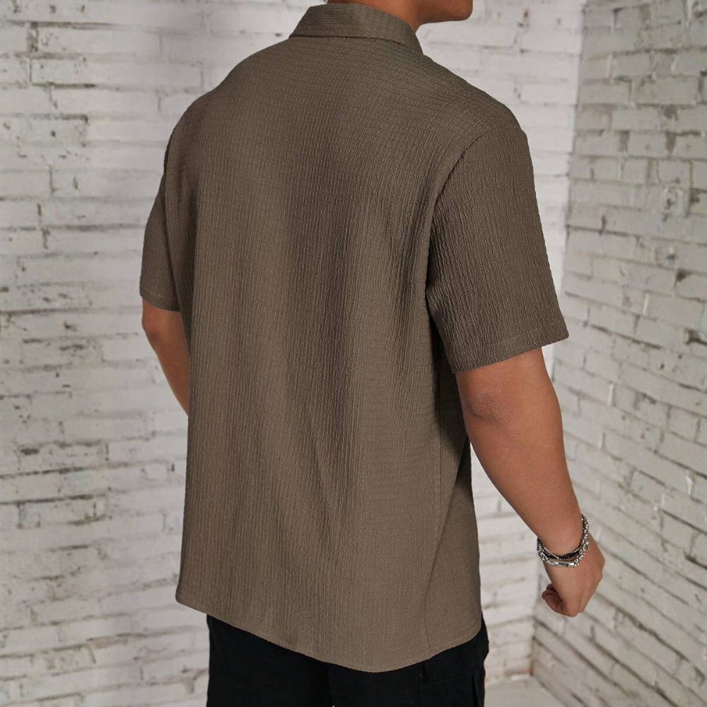 Knit Jacquard Loose Beach Vacation Shirt For Men