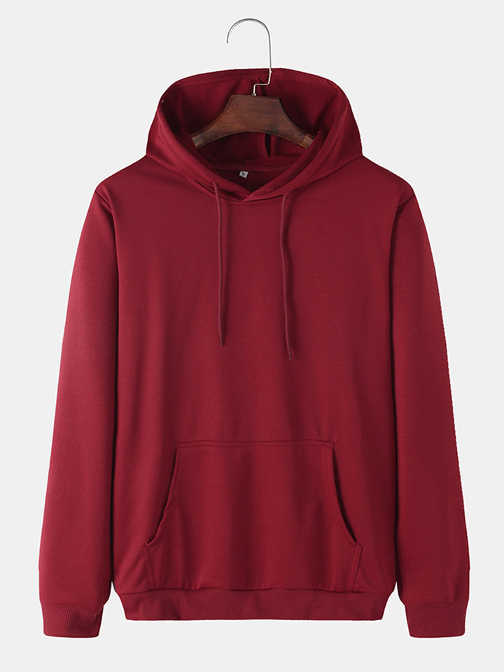 Basic Kangaroo Pocket Hoodie-Vacay Outfit