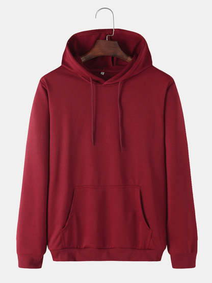 Basic Kangaroo Pocket Hoodie-Vacay Outfit