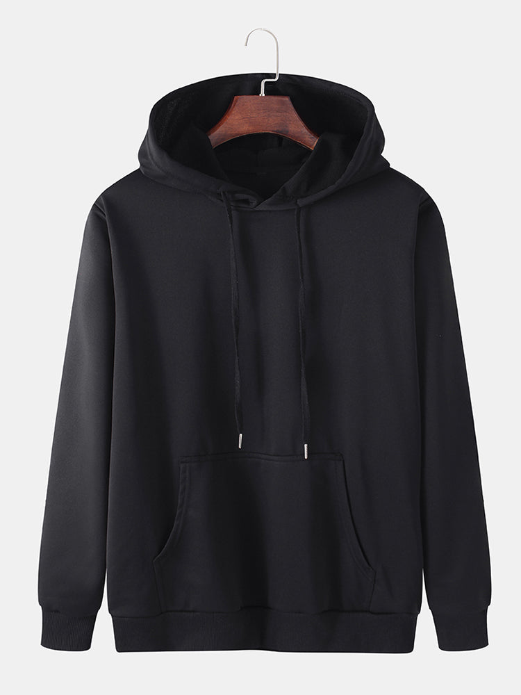 Basic Kangaroo Pocket Hoodie-Vacay Outfit