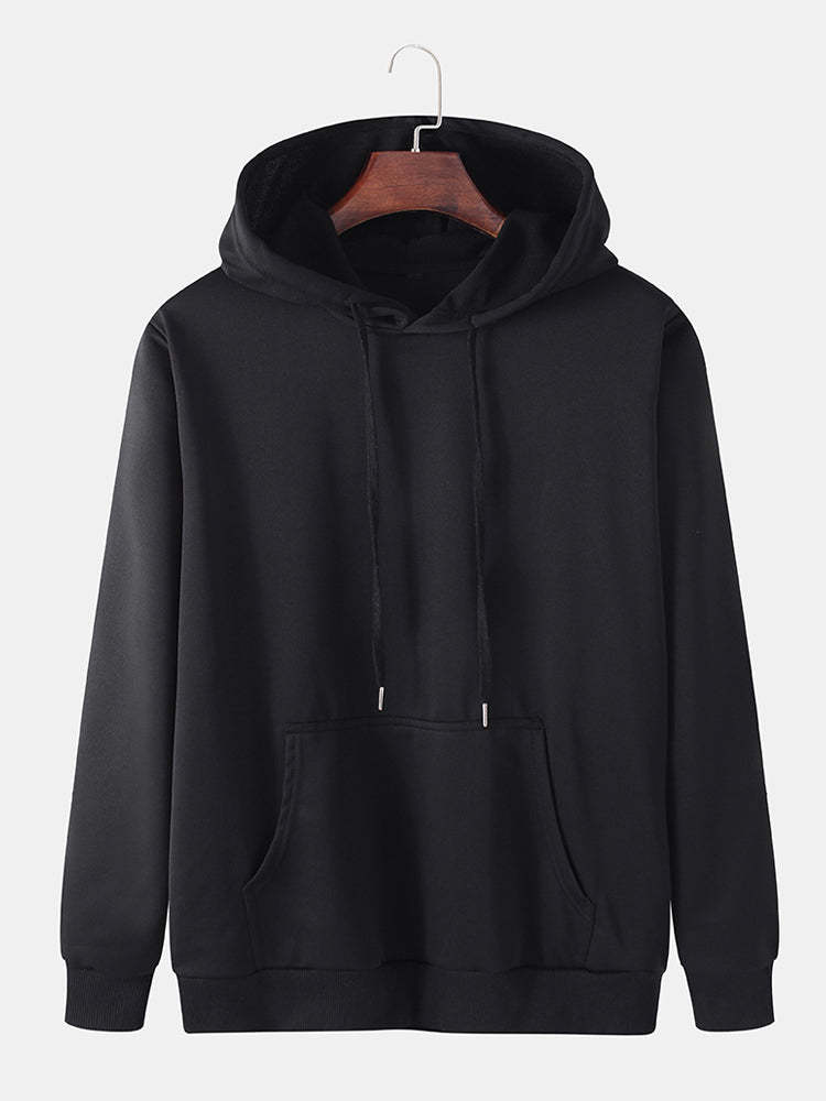 Basic Kangaroo Pocket Hoodie-Vacay Outfit