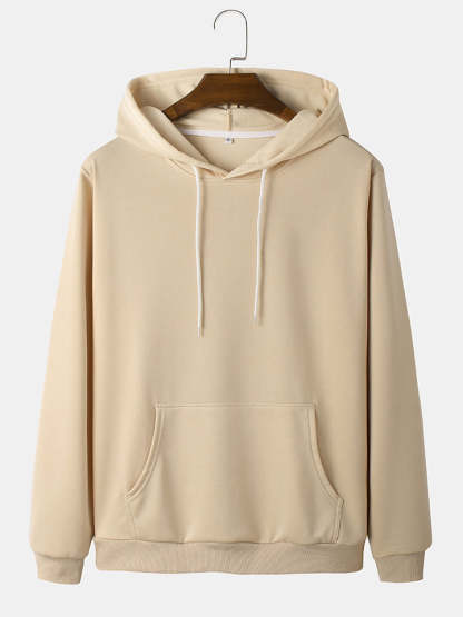 Basic Kangaroo Pocket Hoodie-Vacay Outfit