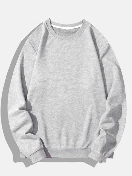 Crew Neck Solid Color Sweatshirts-Vacay Outfit