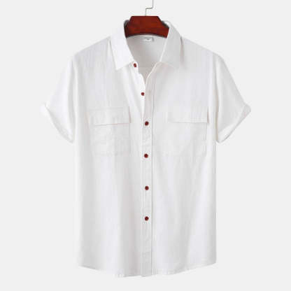 Linen Short-Sleeved Shirts Men's Shirts-Vacay Outfit