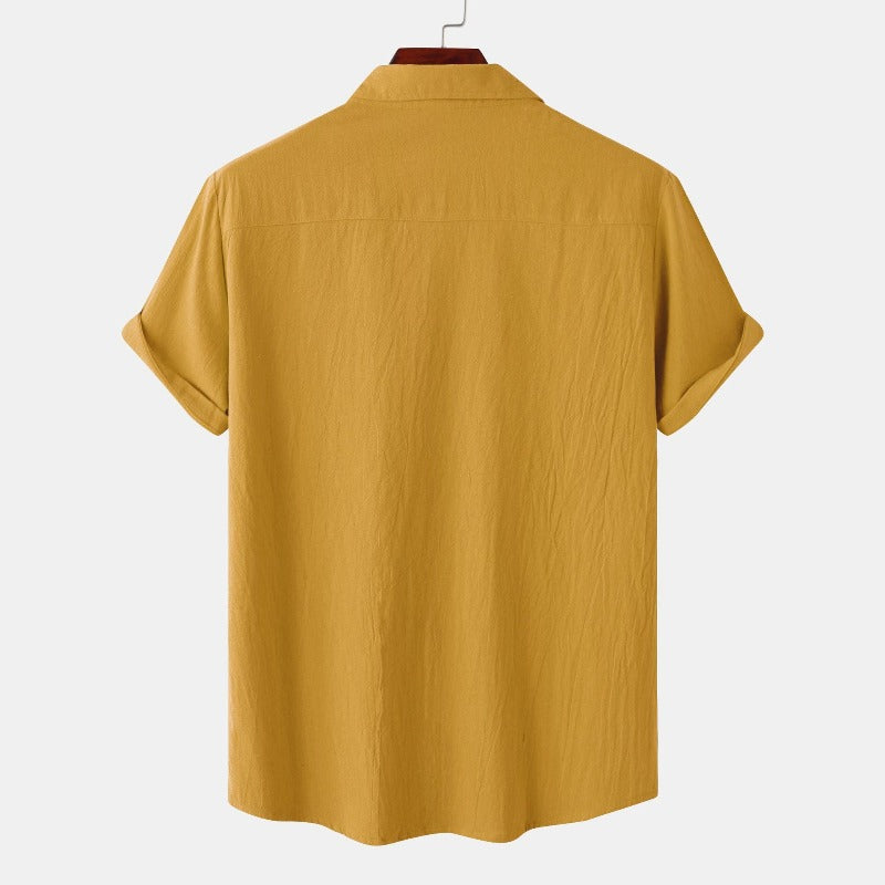 Linen Short-Sleeved Shirts Men's Shirts-Vacay Outfit