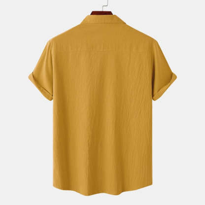 Linen Short-Sleeved Shirts Men's Shirts-Vacay Outfit