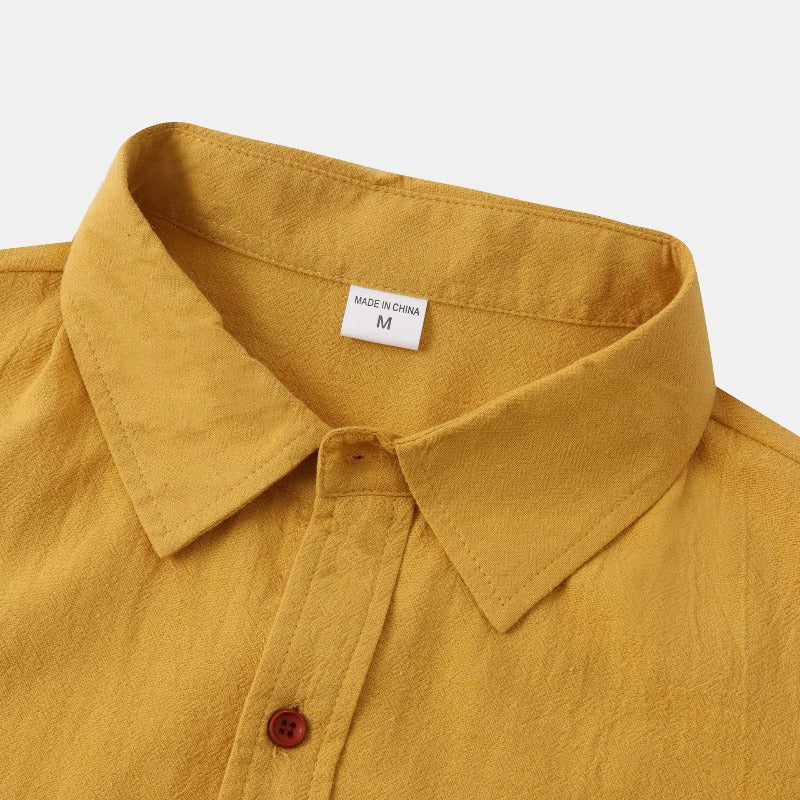 Linen Short-Sleeved Shirts Men's Shirts-Vacay Outfit