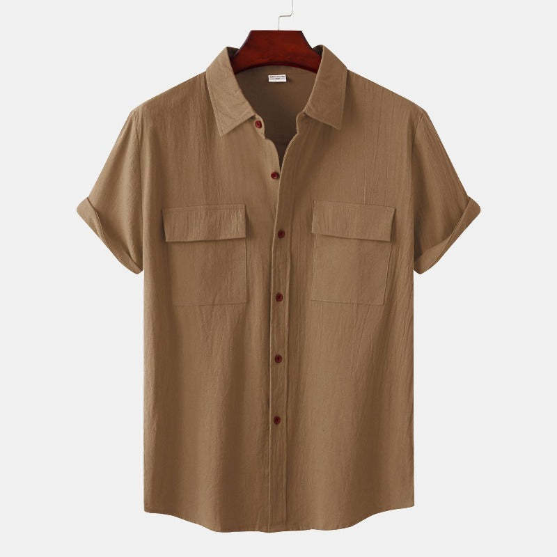 Linen Short-Sleeved Shirts Men's Shirts-Vacay Outfit