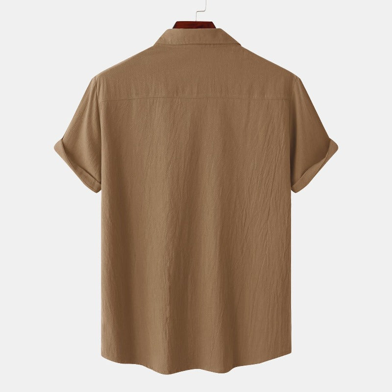 Linen Short-Sleeved Shirts Men's Shirts-Vacay Outfit