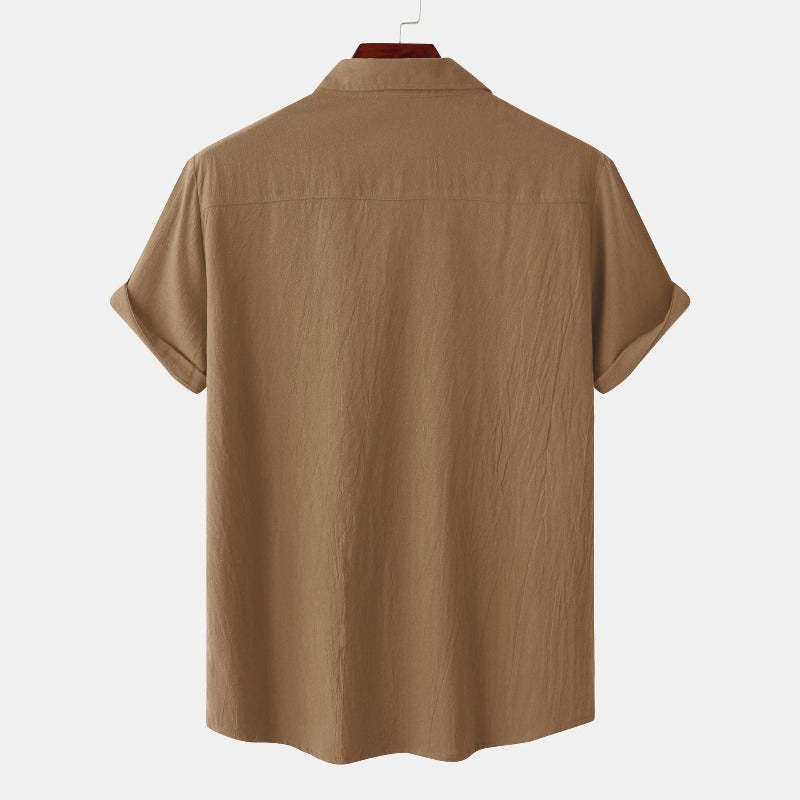 Linen Short-Sleeved Shirts Men's Shirts-Vacay Outfit