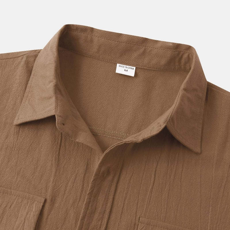 Linen Short-Sleeved Shirts Men's Shirts-Vacay Outfit