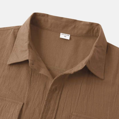 Linen Short-Sleeved Shirts Men's Shirts-Vacay Outfit