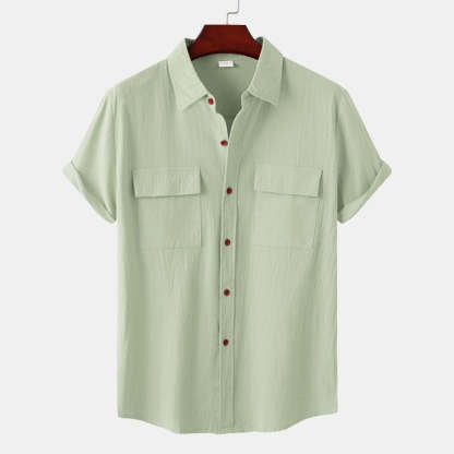 Linen Short-Sleeved Shirts Men's Shirts-Vacay Outfit