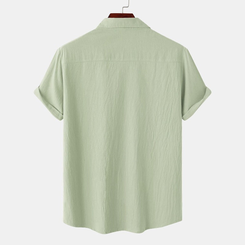 Linen Short-Sleeved Shirts Men's Shirts-Vacay Outfit