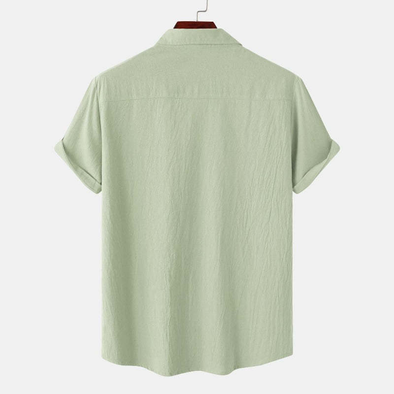 Linen Short-Sleeved Shirts Men's Shirts-Vacay Outfit