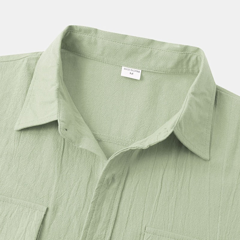 Linen Short-Sleeved Shirts Men's Shirts-Vacay Outfit