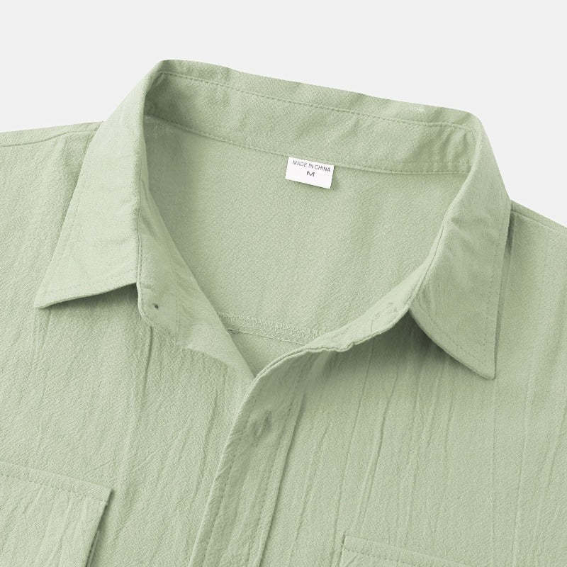 Linen Short-Sleeved Shirts Men's Shirts-Vacay Outfit