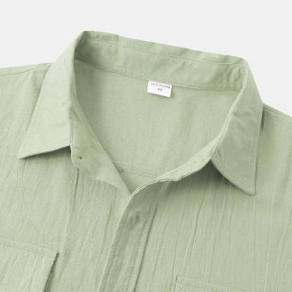 Linen Short-Sleeved Shirts Men's Shirts-Vacay Outfit