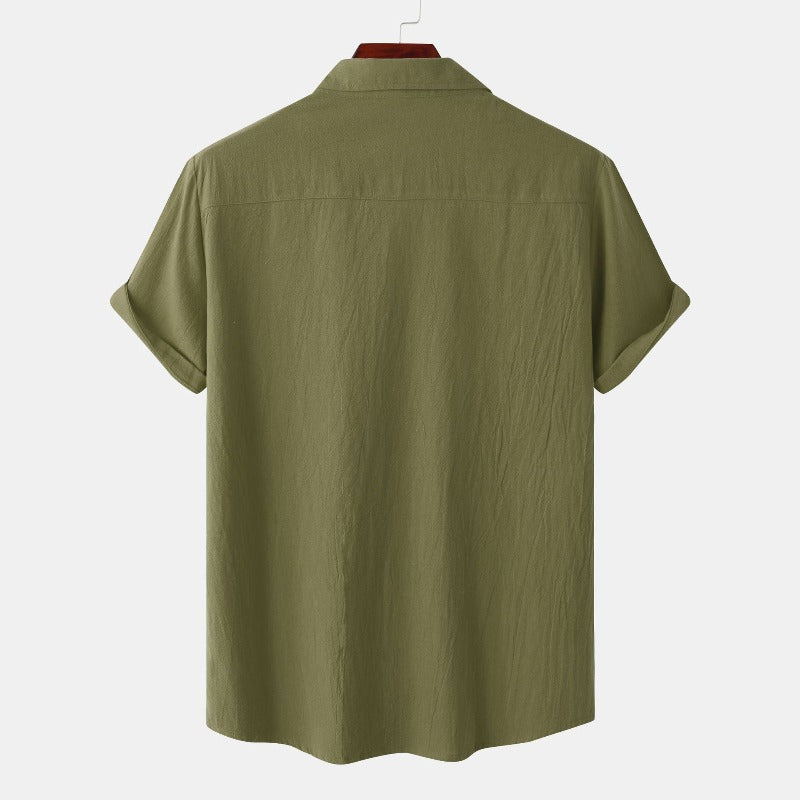 Linen Short-Sleeved Shirts Men's Shirts-Vacay Outfit