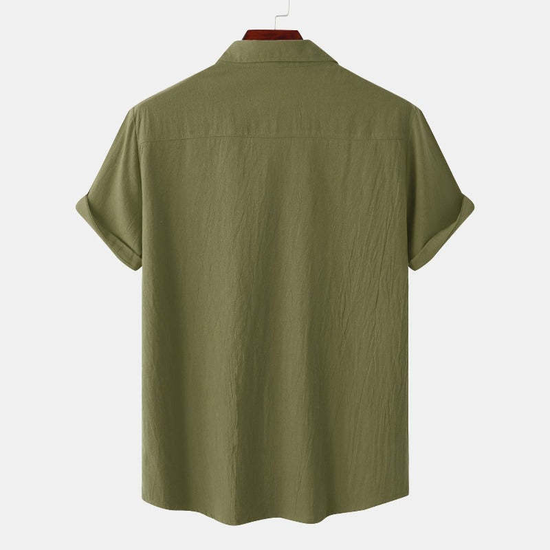 Linen Short-Sleeved Shirts Men's Shirts-Vacay Outfit