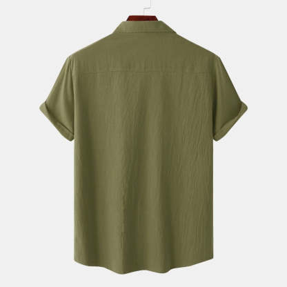 Linen Short-Sleeved Shirts Men's Shirts-Vacay Outfit
