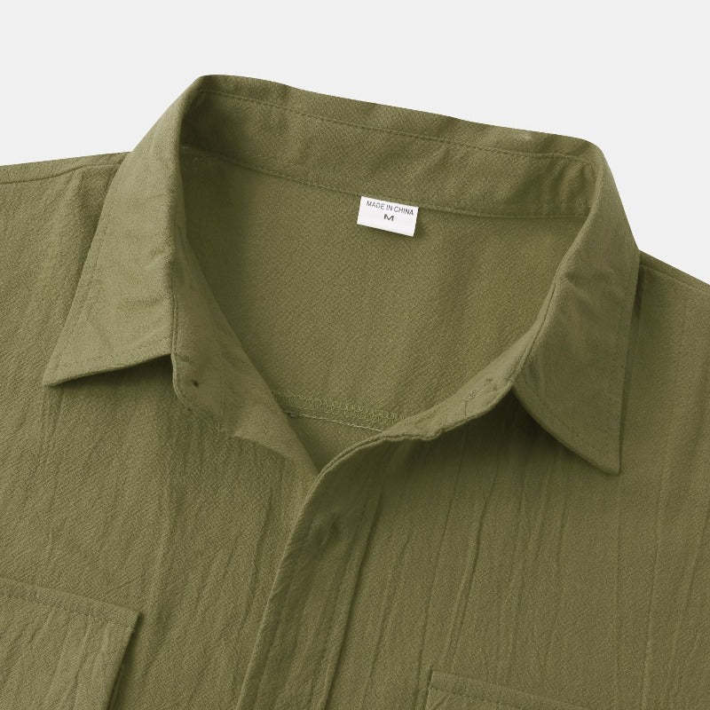 Linen Short-Sleeved Shirts Men's Shirts-Vacay Outfit
