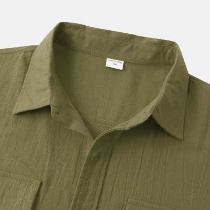 Linen Short-Sleeved Shirts Men's Shirts-Vacay Outfit