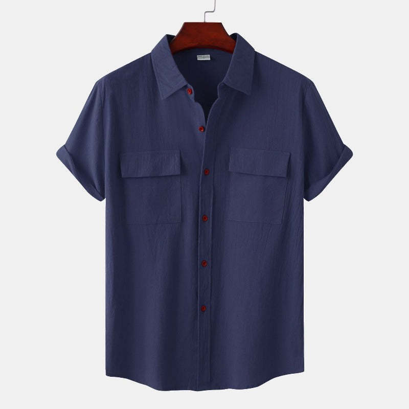 Linen Short-Sleeved Shirts Men's Shirts-Vacay Outfit
