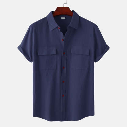 Linen Short-Sleeved Shirts Men's Shirts-Vacay Outfit