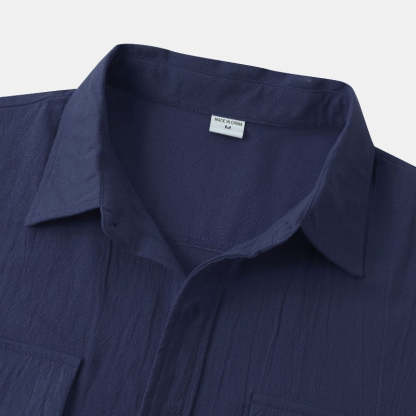 Linen Short-Sleeved Shirts Men's Shirts-Vacay Outfit