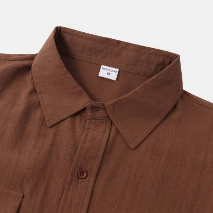 Linen Short-Sleeved Shirts Men's Shirts-Vacay Outfit