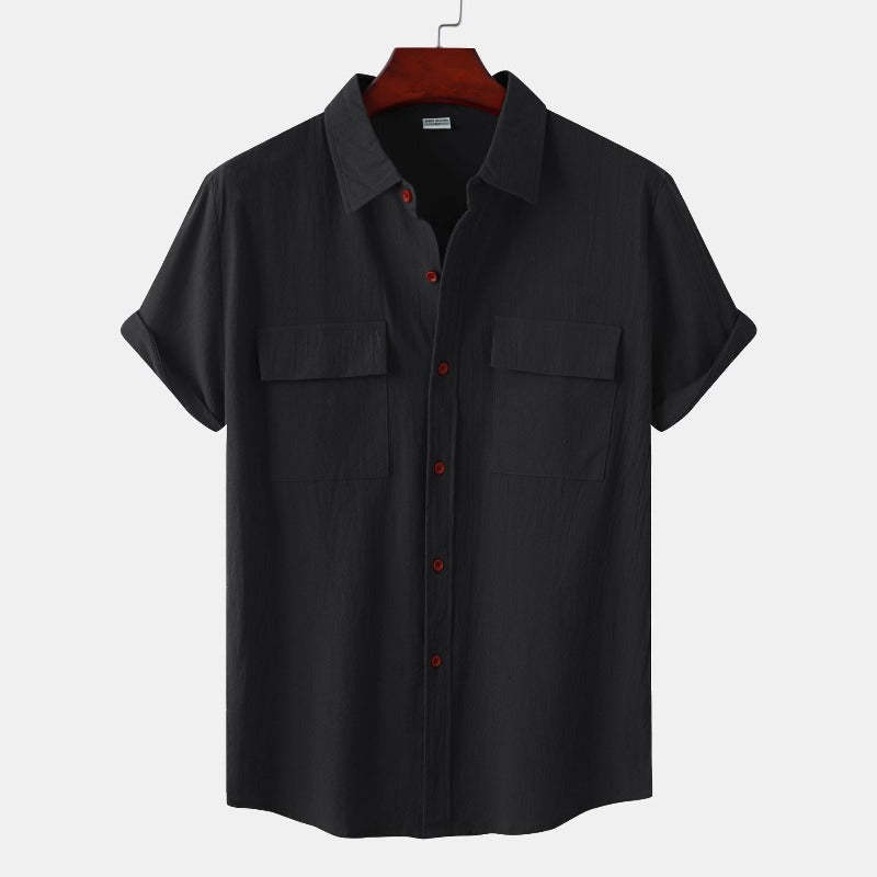Linen Short-Sleeved Shirts Men's Shirts-Vacay Outfit