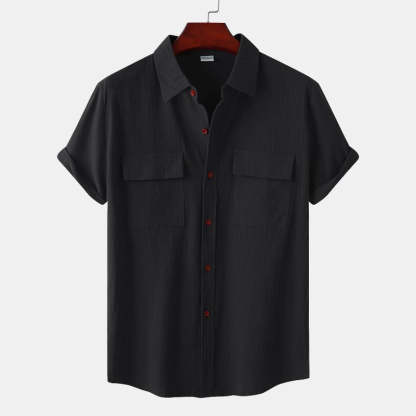 Linen Short-Sleeved Shirts Men's Shirts-Vacay Outfit