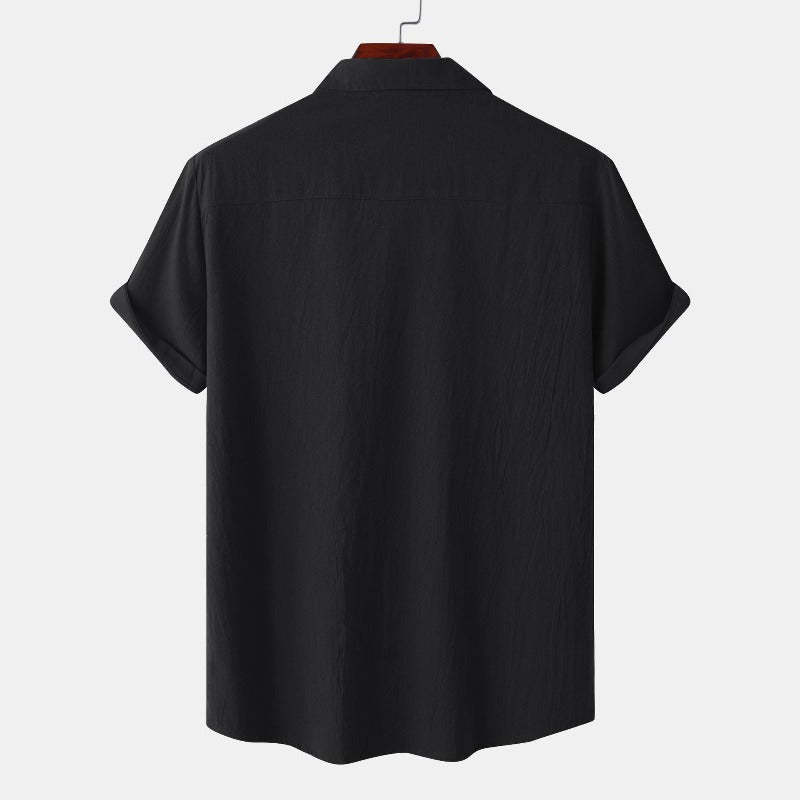 Linen Short-Sleeved Shirts Men's Shirts-Vacay Outfit