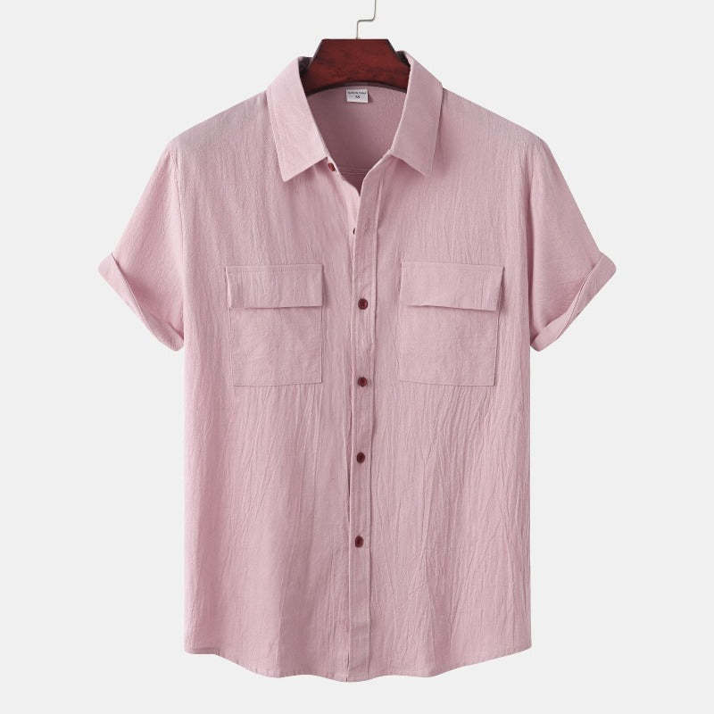 Linen Short-Sleeved Shirts Men's Shirts-Vacay Outfit