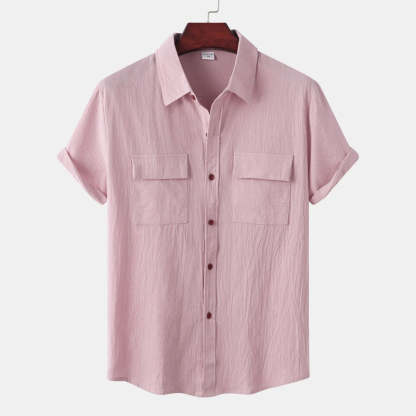 Linen Short-Sleeved Shirts Men's Shirts-Vacay Outfit